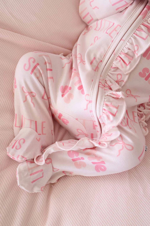 Little Sis Ruffle Zipper Footie