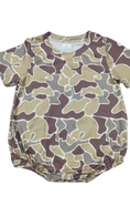 Load image into Gallery viewer, Kyzen Camo Print Bubble Romper
