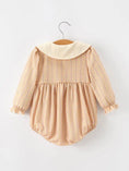 Load image into Gallery viewer, Fall Girls Orange Plaid Floral Collar Bubble Romper
