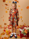 Load image into Gallery viewer, Autumn Blooms Long Sleeve Waterfall Bow Dress

