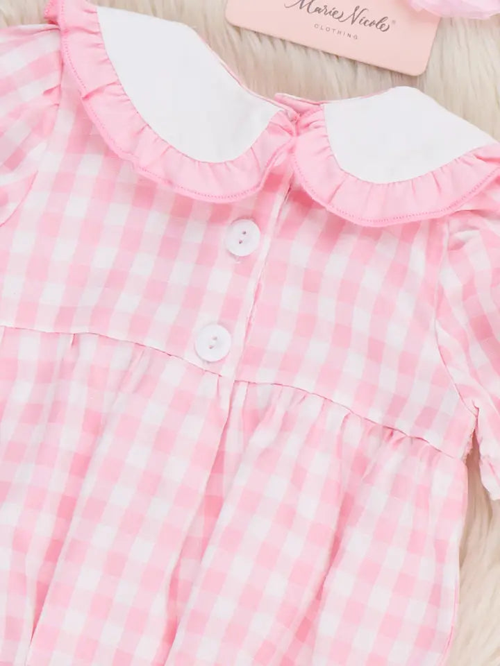 Pretty Bows Gingham Bubble Romper
