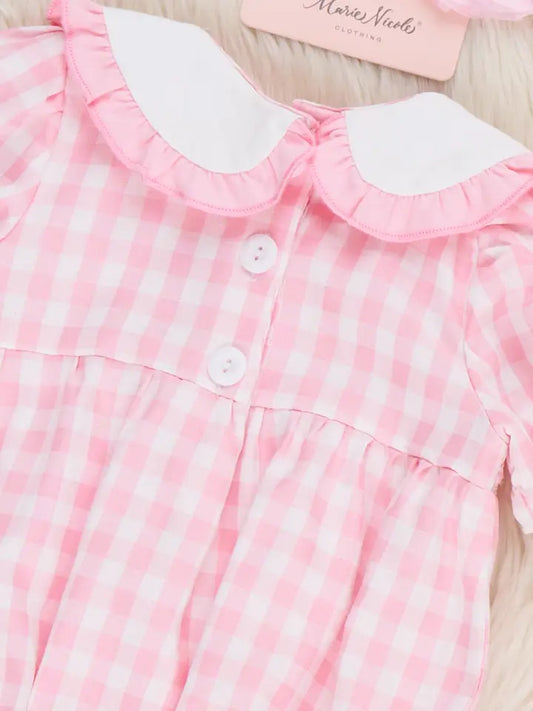 Pretty Bows Gingham Bubble Romper