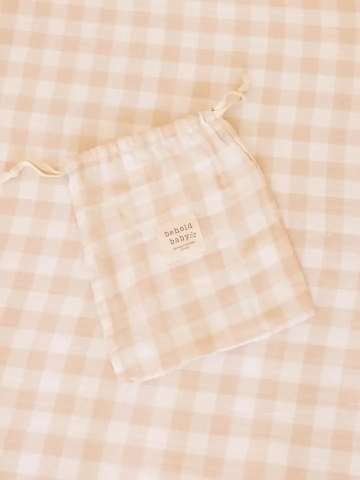 Honey Gingham Bamboo Crib Sheet