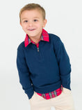 Load image into Gallery viewer, Boys Dark Navy Quarter-Zip Sweater
