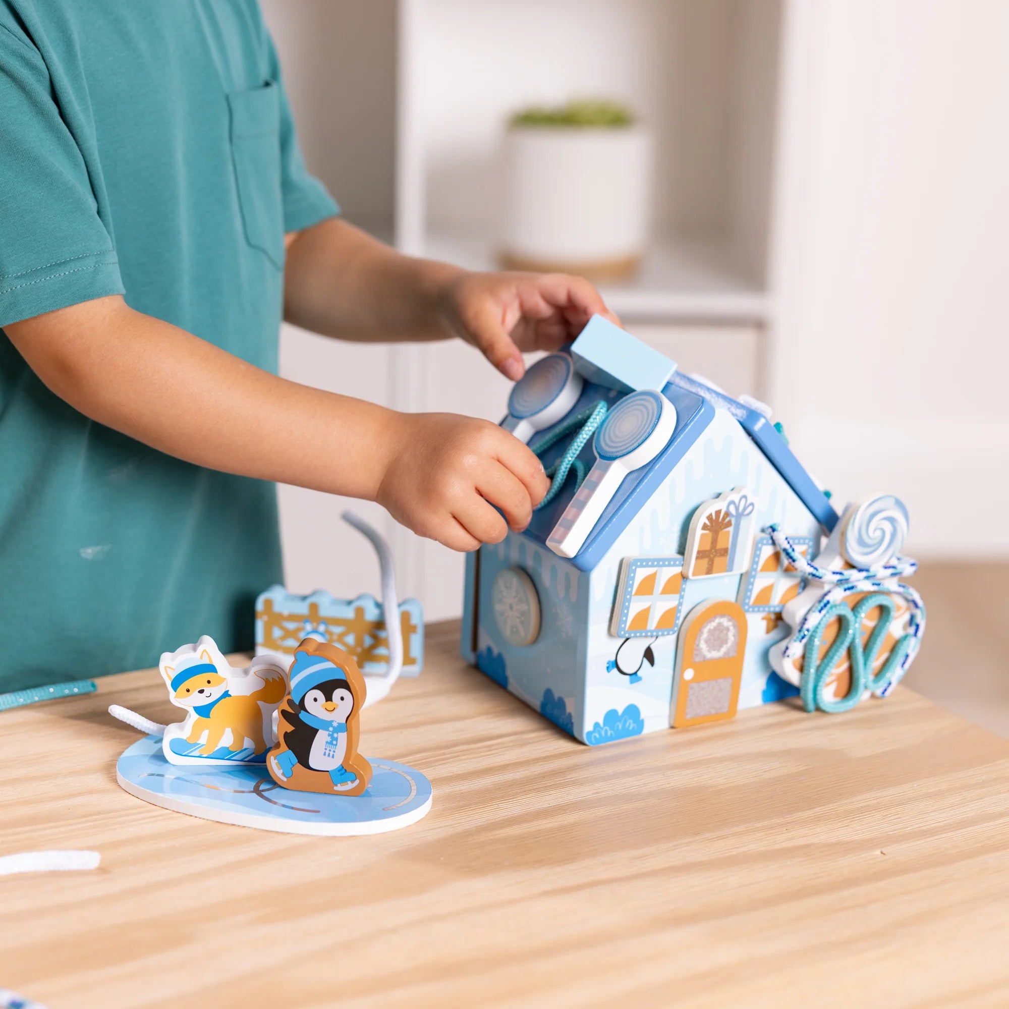 Wooden Gingerbread House Play Set - Winter Frost