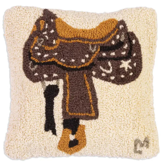 Western Saddle 14X14 Ranch Lodge Pillow