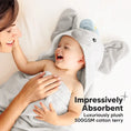 Load image into Gallery viewer, Elephant Playpal Hooded Baby Bath Towels
