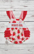 Load image into Gallery viewer, Mama's Girl Strawberry Bubble Romper
