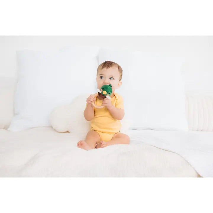 Mallard Duck Wooden & Plush Baby Teether