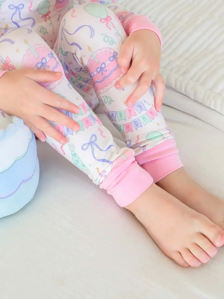Two Piece Bamboo Pajamas Birthday Bash Pink