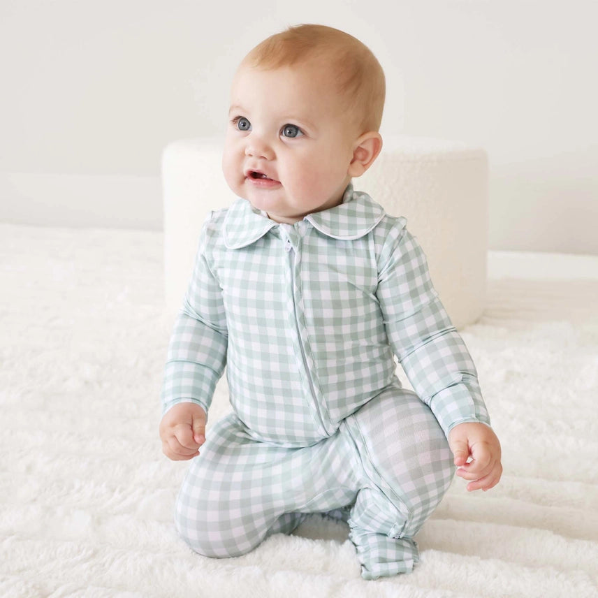 Peter Pan Collar Zipper Footie