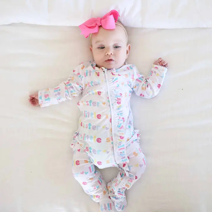 Little Sister Sibling Zipper Footie