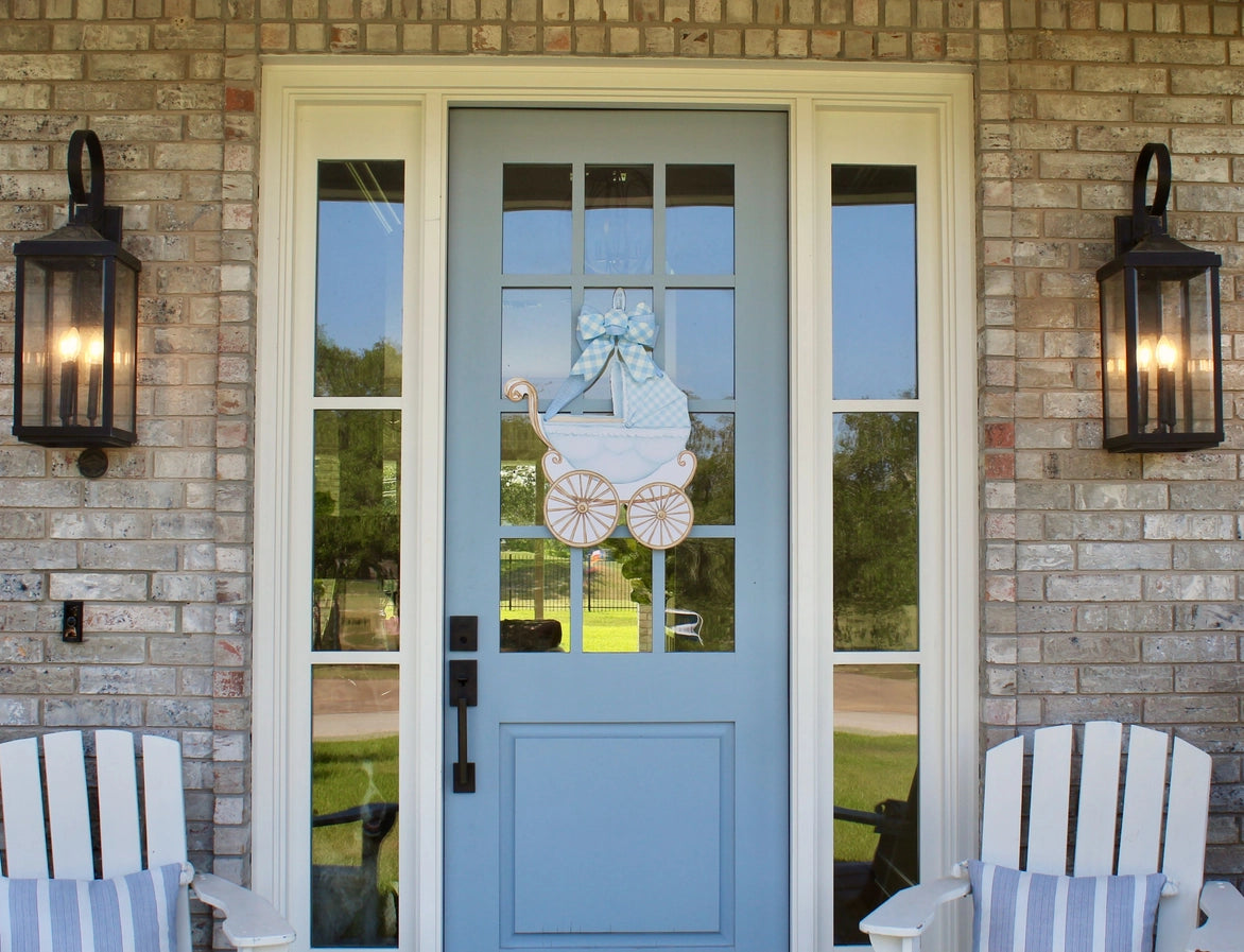 Welcome Baby Door Hanger - Blue