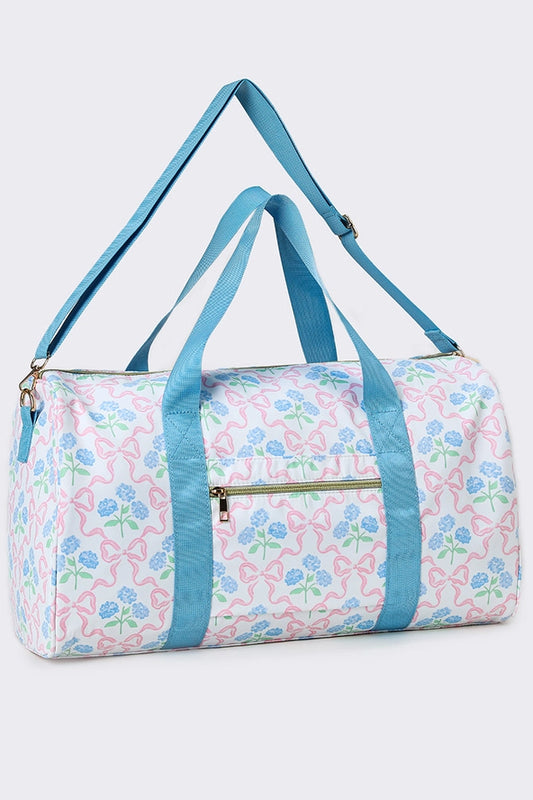 Bow Print Canvas Duffle Bag