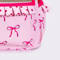 Load image into Gallery viewer, Bow Print Girls Ruffle Backpack
