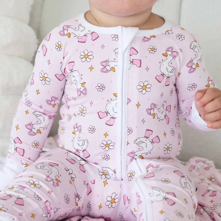 Pink Silly Goose Convertible Zip Romper