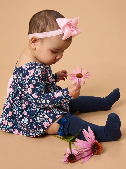 3-Pack Lace Ruffle Bow Knee high Socks