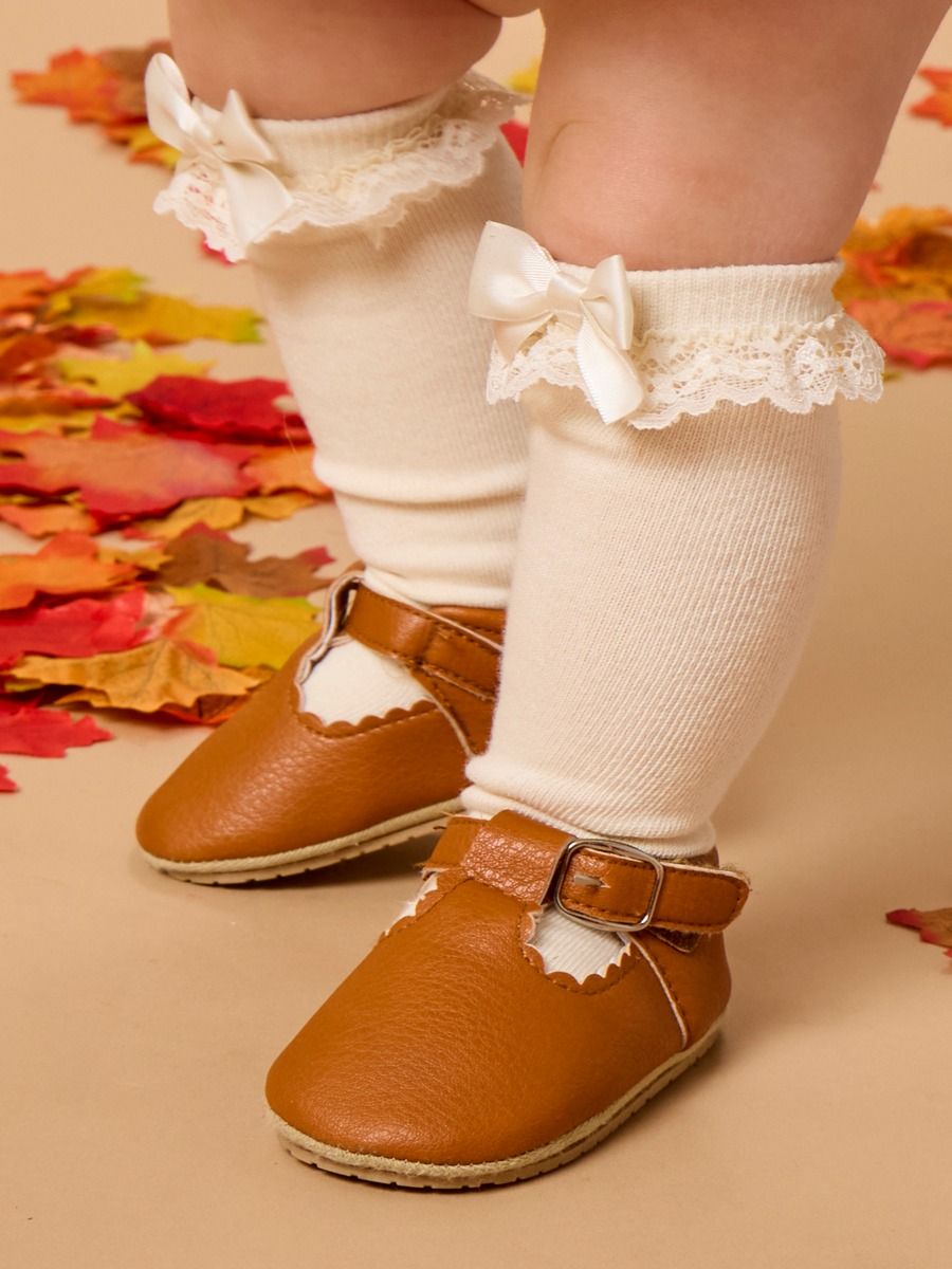 3-Pack Lace Ruffle Bow Knee high Socks