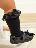 Load image into Gallery viewer, 3-Pack Lace Ruffle Bow Knee High Socks
