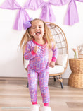 Load image into Gallery viewer, Rosy Ribbons Ruffle Long Sleeve Pajama Set
