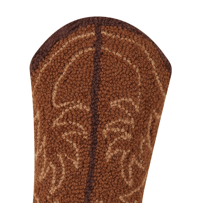 Brown Cowboy Boot Hook Pillow