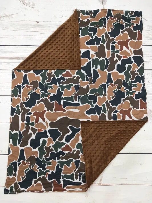 Brown Camouflauge Baby Blanket