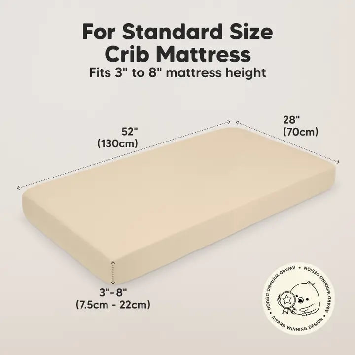 2-Pack Ecru Isla Fitted Crib Sheet