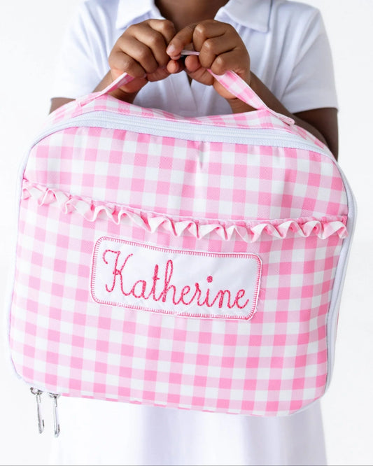 Ruffle Pink Gingham Lunch Box