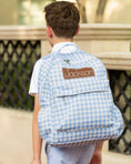 Load image into Gallery viewer, Blue Gingham Backpack
