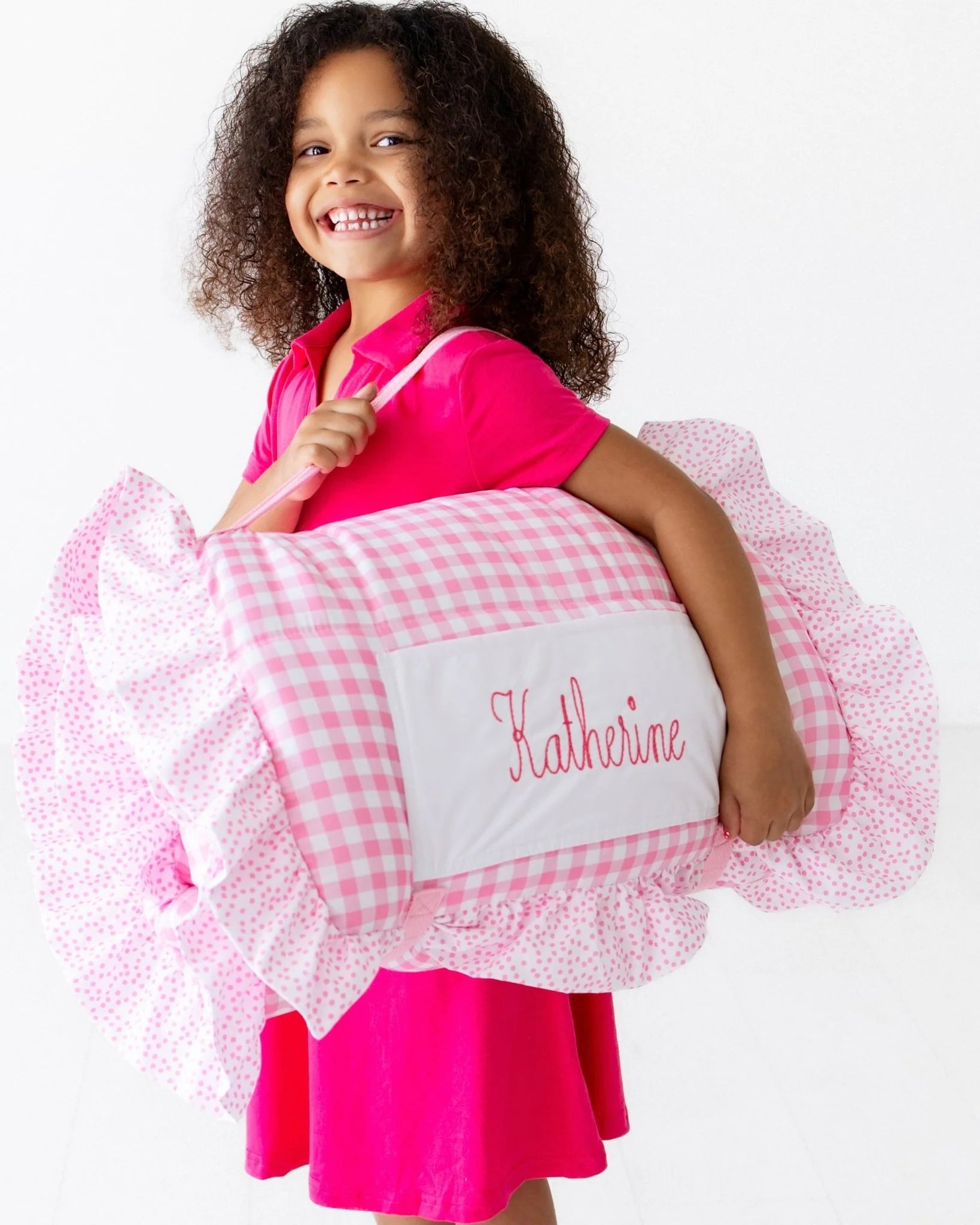 Ruffle Pink Gingham Nap Mat