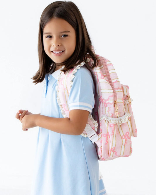 Pink Bows Ruffle Backpack