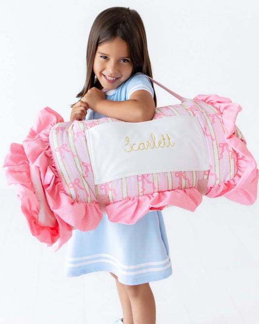 Pink Bows Ruffle Nap Mat