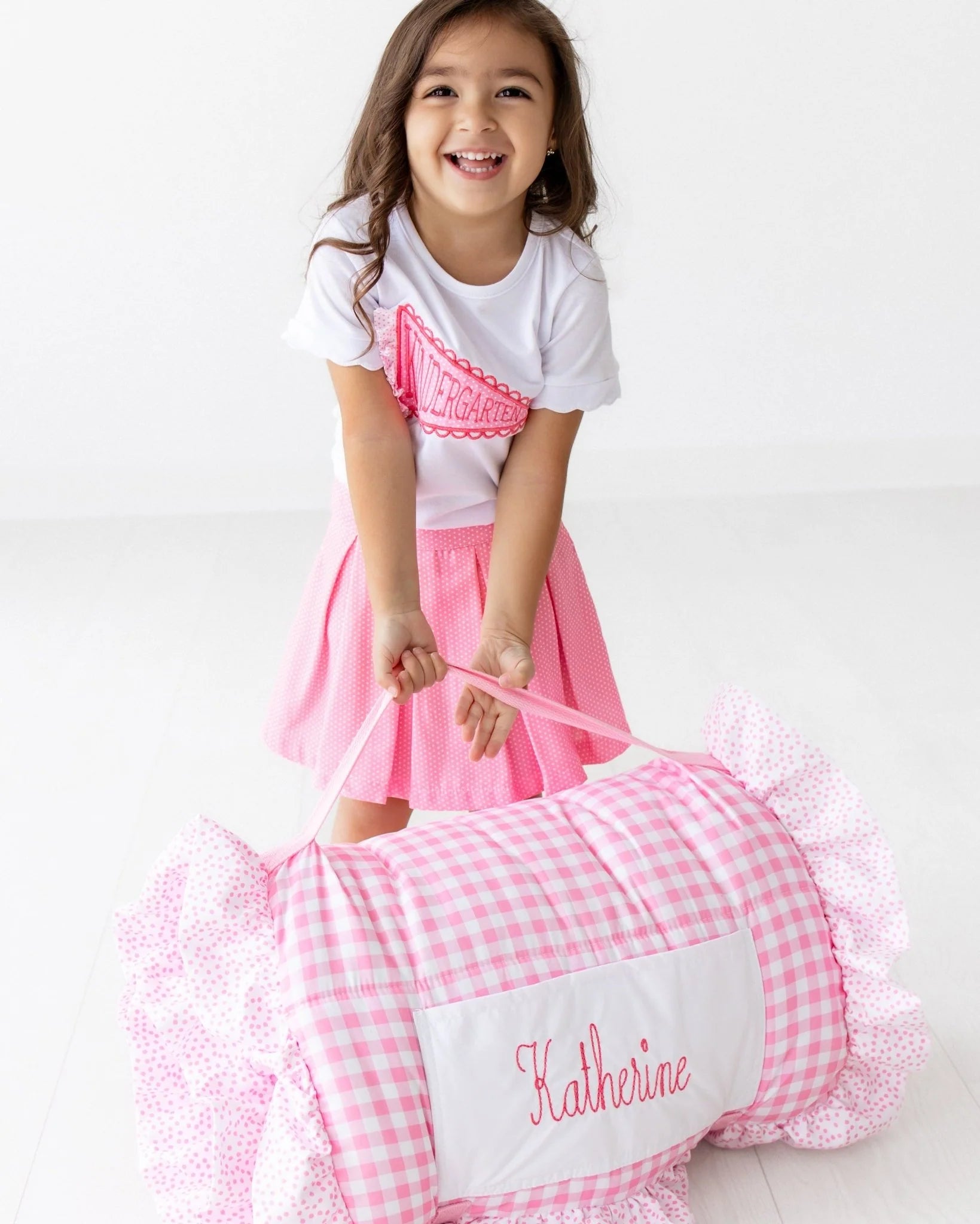 Ruffle Pink Gingham Nap Mat