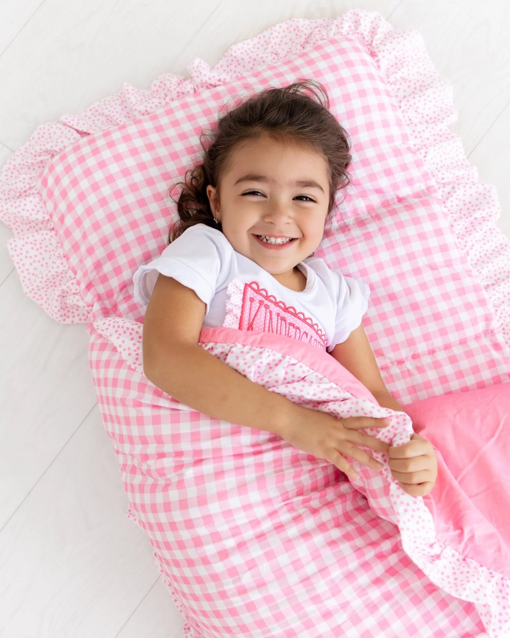 Ruffle Pink Gingham Nap Mat