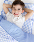 Load image into Gallery viewer, Blue Gingham Nap Mat
