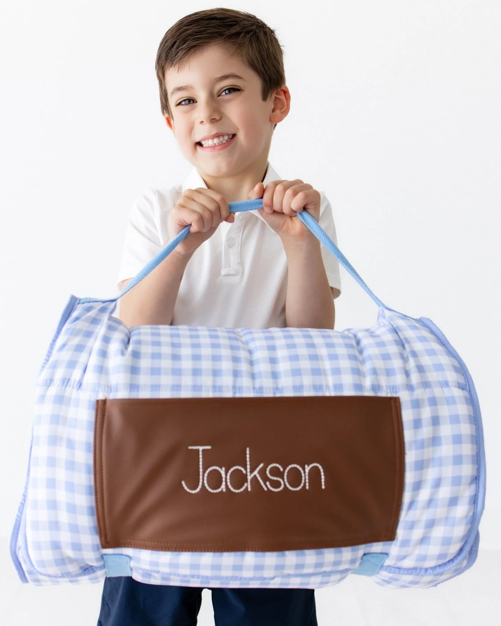 Blue Gingham Nap Mat