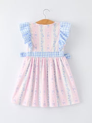Daddy's Girl Smocked Plaid Bow Dress