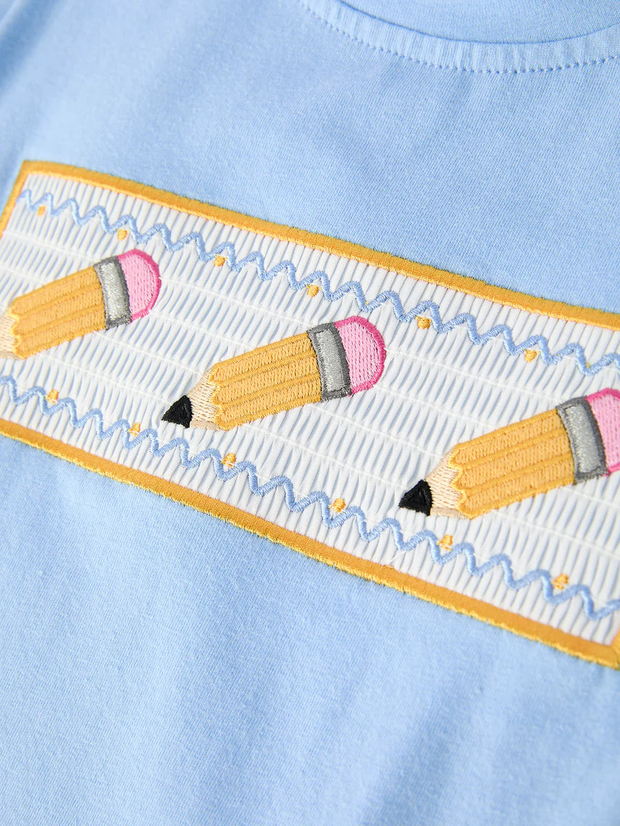 Back  To School Pencil Applique Shorts Set