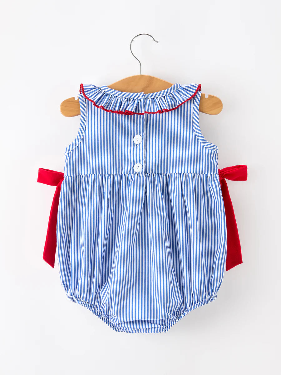 4th of July Striped Bow Romper