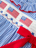 Load image into Gallery viewer, 4th of July Striped Bow Romper
