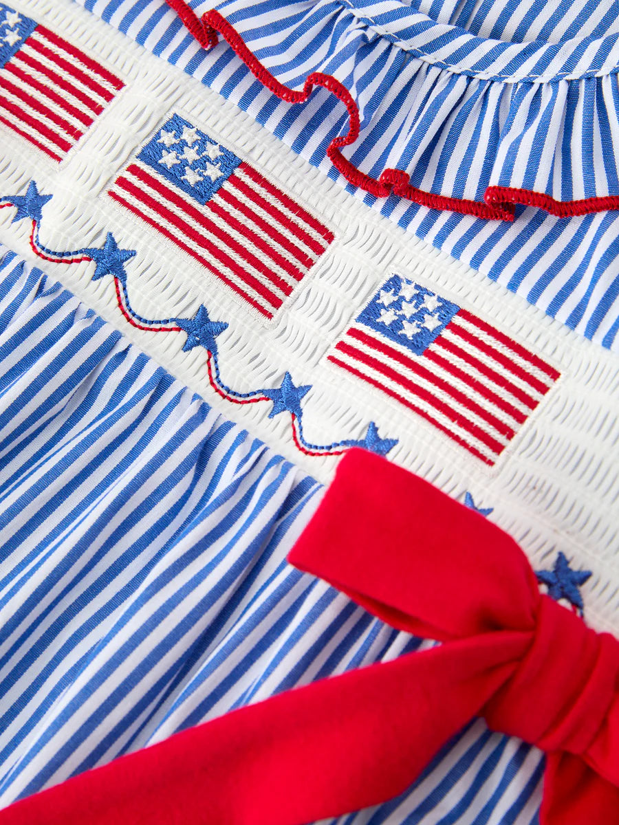 4th of July Striped Bow Romper