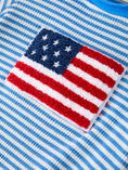 Load image into Gallery viewer, 4th Of July Flag Chenille Blue Stripe Romper

