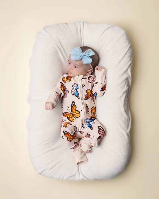 Bamboo Butterfly Zip Onesie