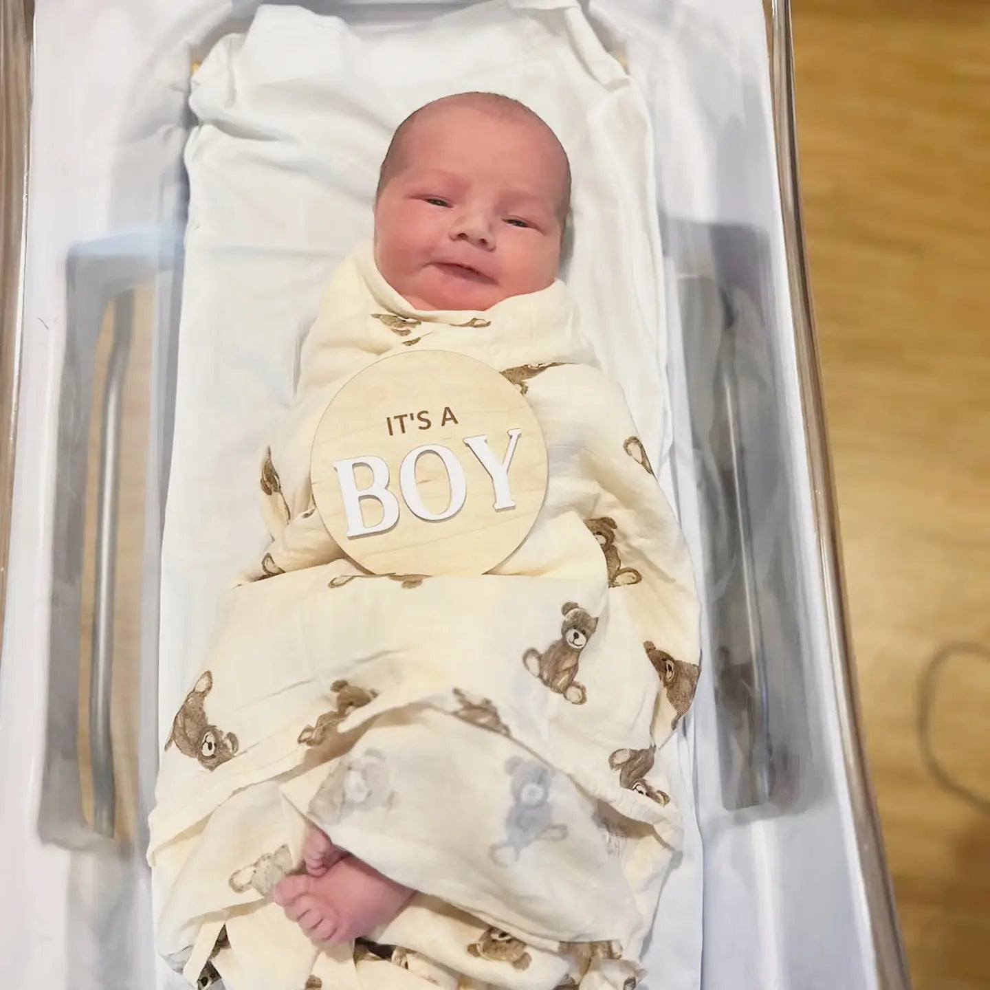 Bamboo Muslin Teddy Bear Swaddle Blanket
