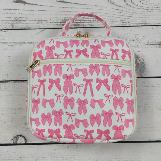 Bow Printed Canvas Lunch Box