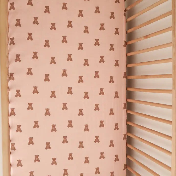 Pink Lottie Muslin Crib Sheet