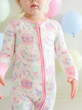 Load image into Gallery viewer, Convertible Zip Romper Birthday Bash Pink
