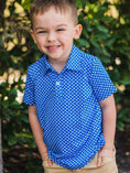 Load image into Gallery viewer, Tiny Blue Stars Performance Polo
