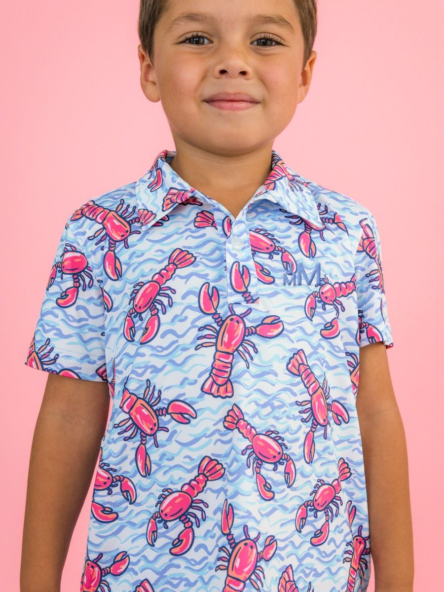 Blue Lobster Lagoon Performance Polo