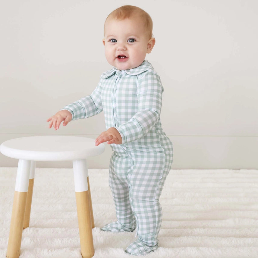 Peter Pan Collar Zipper Footie